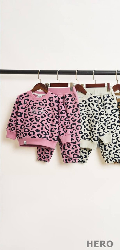 بلوز شلوار ست مدل پلنگی دورس ضخیم