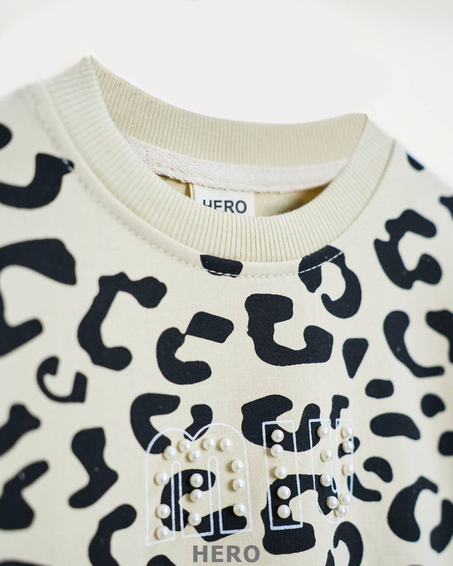 بلوز شلوار ست مدل پلنگی دورس ضخیم