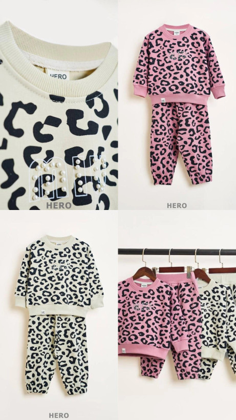 بلوز شلوار ست مدل پلنگی دورس ضخیم