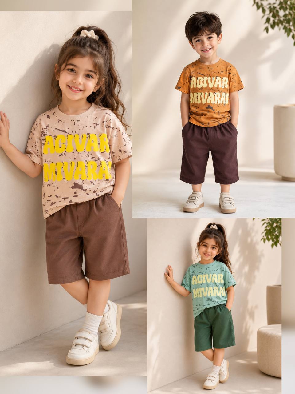 ست تیشرت و شلوارک بچه گانه اسپرت ( دخترانه و پسرانه)